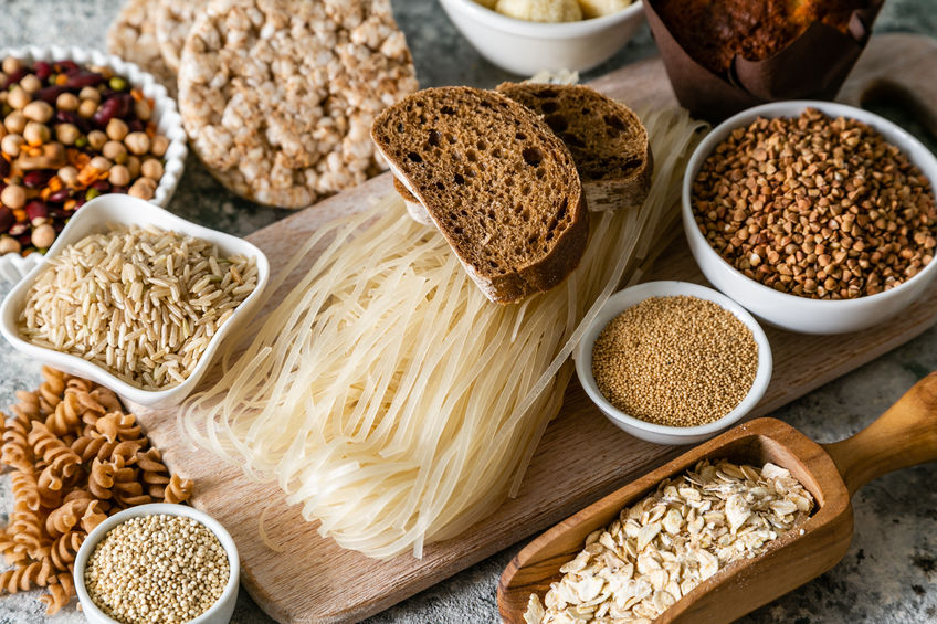 Gluten free diet concept - selection of grains and carbohydrates for people with gluten intolerance Gluten free diet concept - selection of grains and carbohydrates for people with gluten intolerance, copy space