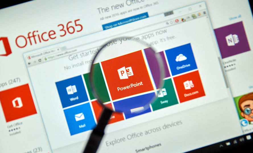 Microsoft Office 365 MONTREAL, CANADA - MARCH 20, 2016 - Microsoft Office 365 on PC screen. Microsoft Office is one of the most popular office suite software.